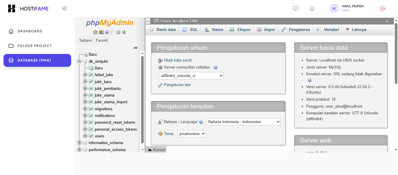 Screenshot langkah buka phpMyAdmin