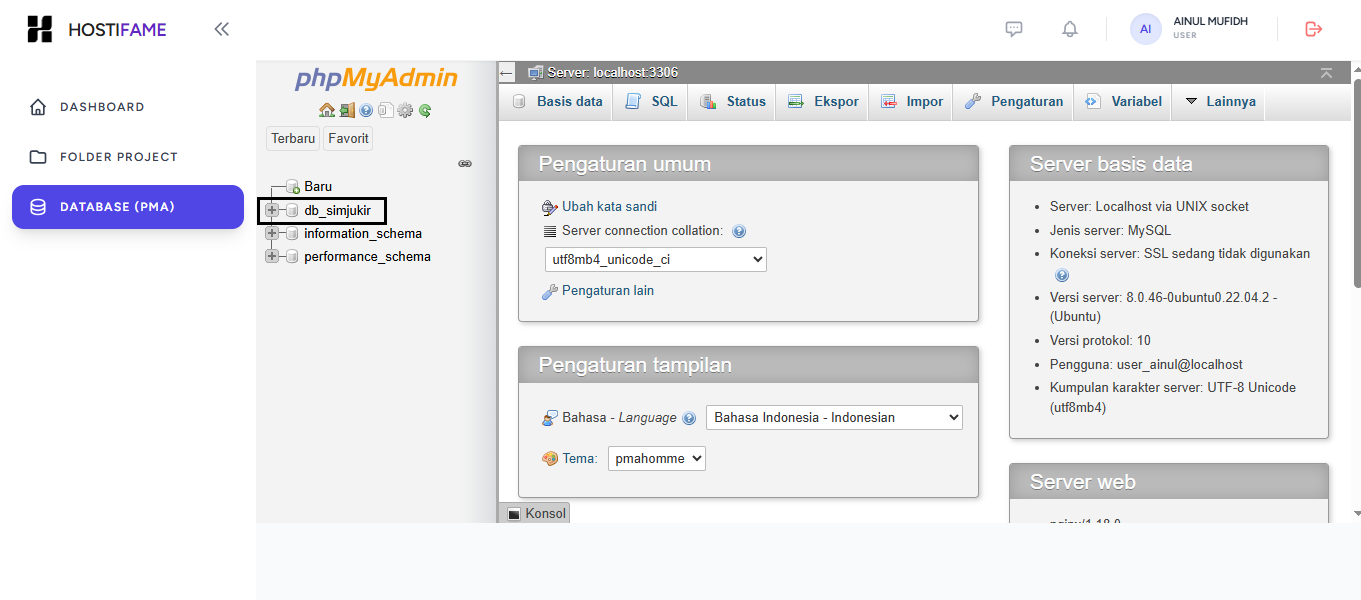 Screenshot langkah buka phpMyAdmin