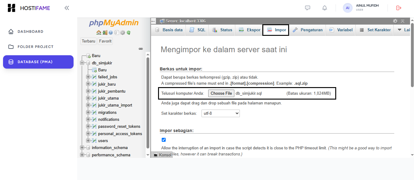 Screenshot langkah buka phpMyAdmin